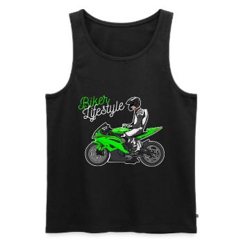 Moto Lifestyle / Moto / Moto motard - Débardeur bio Premium Homme - noir - Devant - Michal (187cm)