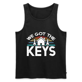 We Got The Keys Distressed Vintage - Men's Premium Organic Tank Top - black - Front - Michal (187cm)