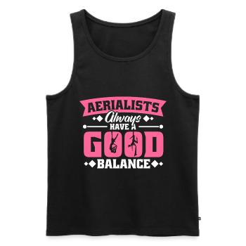Aerial Silk / Aerial Yoga / Aerial Acrobatics Designs - Men's Premium Organic Tank Top - black - Front - AI Model Male 178 light (178cm)