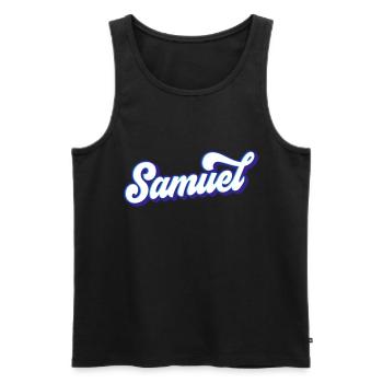 Samuel | Farben änderbar - Männer Premium Bio Tank Top - Schwarz - Vorne - AI Model Male 178 light (178cm)