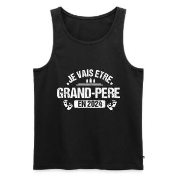 Je vais être grand-père en 2024 annonce naissance - Débardeur bio Premium Homme - noir - Devant - Michal (187cm)