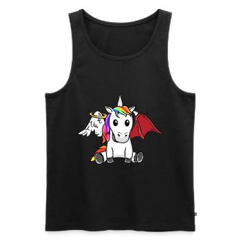 Einhorn himmlisch verdorben schlecht satanisch - Männer Premium Bio Tank Top - Schwarz - Vorne - AI Model Male 178 light (178cm)