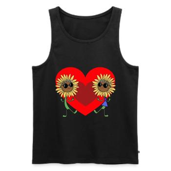 Sommer Sonnenblume Blume Garten Liebe Flora Paar - Männer Premium Bio Tank Top - Schwarz - Vorne - Michal (187cm)