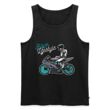 Moto Lifestyle / Moto / Moto motard - Débardeur bio Premium Homme - noir - Devant - Michal (187cm)