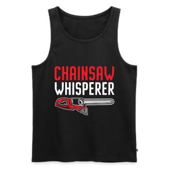 Chainsaw Whisperer Arboriculture Arborist - Men's Premium Organic Tank Top - black - Front - AI Model Male 178 light (178cm)