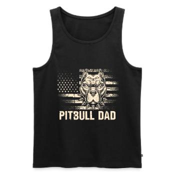 Papa Pitbull - Débardeur bio Premium Homme - noir - Devant - AI Model Male 178 light (178cm)