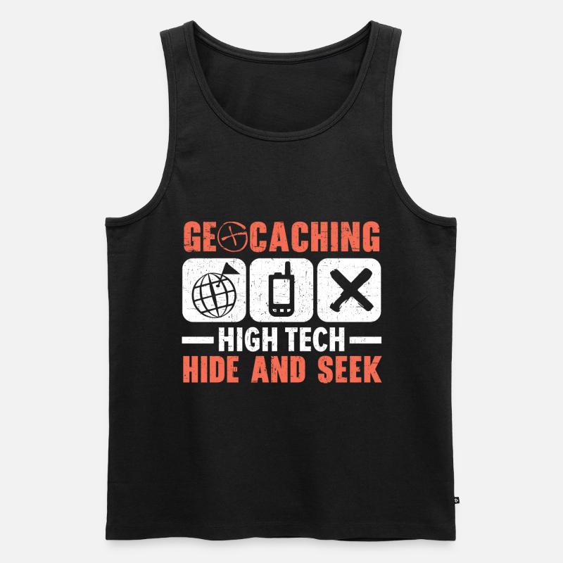 Géocachette de haute technologie Cache-cache - Débardeur bio Premium Homme - noir
