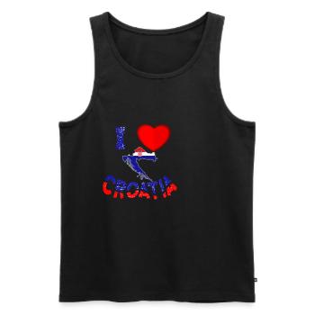 J'adore la Croatie T-shirt - cadeau Croatie - Débardeur bio Premium Homme - noir - Devant - Michal (187cm)