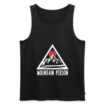 Mountain Person - Mountains Skiing Winter Snowboard - Men's Premium Organic Tank Top - black - Front - Michal (187cm)