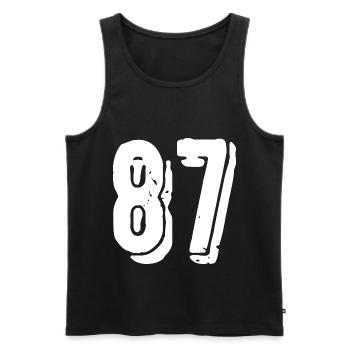 Maillot numéro 87 - Débardeur bio Premium Homme - noir - Devant - Michal (187cm)