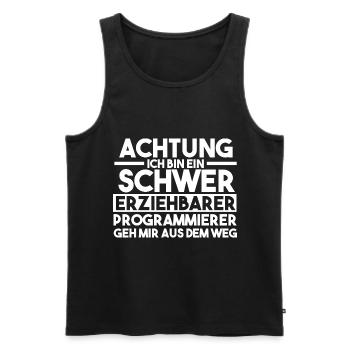 Programmieren Entwickler Coder Programmierer - Männer Premium Bio Tank Top - Schwarz - Vorne - Michal (187cm)