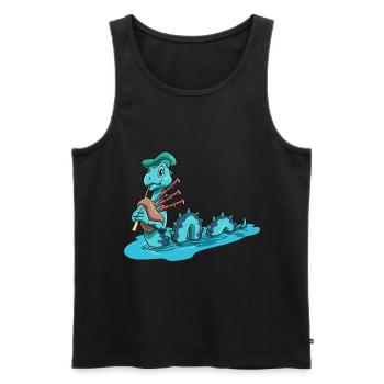 Seeungeheuer Fabelwesen Schottland Dudelsack - Männer Premium Bio Tank Top - Schwarz - Vorne - Michal (187cm)