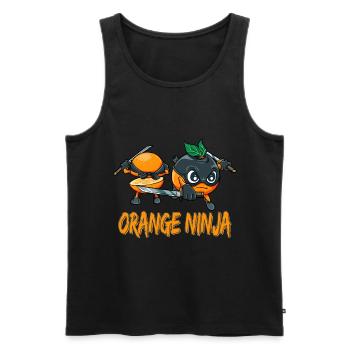 Orange Ninja Frucht Früchte Orangensaft - Männer Premium Bio Tank Top - Schwarz - Vorne - Michal (187cm)