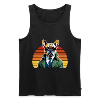 French Bulldog T Shirt Dog funny dog design Hunde - Männer Premium Bio Tank Top - Schwarz - Vorne - AI Model Male 178 light (178cm)