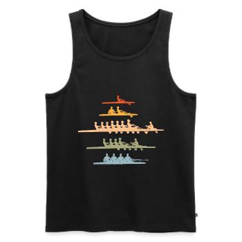 Rudern Vintage Ruderer - Männer Premium Bio Tank Top - Schwarz - Vorne - Michal (187cm)