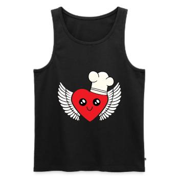 Chef heart heavenly cooking host cook - Men's Premium Organic Tank Top - black - Front - AI Model Male 178 light (178cm)