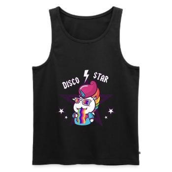 Disco Star Unicorn Rainbow Vomit for Kids , Baby - Men's Premium Organic Tank Top - black - Front - AI Model Male 178 light (178cm)