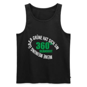 Meine Meinung über Grüne hat sich um 360 Grad geän - Männer Premium Bio Tank Top - Schwarz - Vorne - AI Model Male 178 light (178cm)