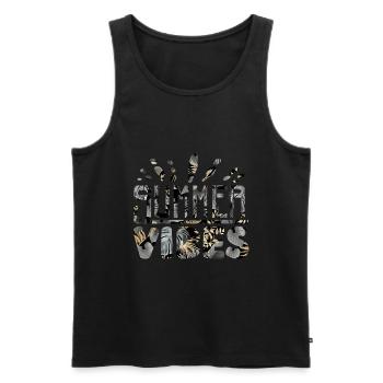 Summer Vibes Strand Urlaub - Männer Premium Bio Tank Top - Schwarz - Vorne - Michal (187cm)
