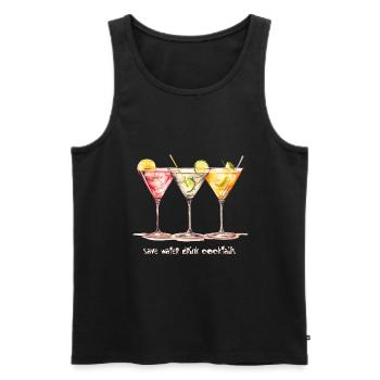 Funny saying: Save water - Drink cocktails - Men's Premium Organic Tank Top - black - Front - AI Model Male 178 light (178cm)