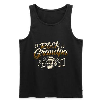 Rock Grandpa Alt Rocker Opa Musikliebhaber - Männer Premium Bio Tank Top - Schwarz - Vorne - Michal (187cm)