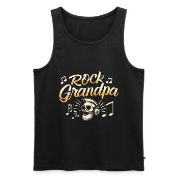 Rock Grandpa Alt Rocker Opa Musikliebhaber - Männer Premium Bio Tank Top - Schwarz - Vorne - Michal (187cm)