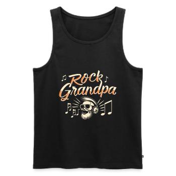 Rock Grandpa Alt Rocker Opa Musikliebhaber - Männer Premium Bio Tank Top - Schwarz - Vorne - Michal (187cm)