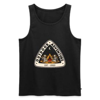 Tente de feu de camp de camping de camping-car d’aventure en plein air - Débardeur bio Premium Homme - noir - Devant - Michal (187cm)