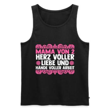 Maman de 2 enfants - Débardeur bio Premium Homme - noir - Devant - Michal (187cm)