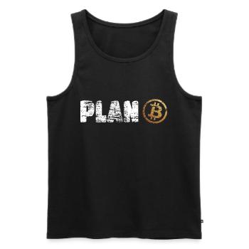 Plan B Bitcoin Krypto Crypto BTC - Débardeur bio Premium Homme - noir - Devant - AI Model Male 178 light (178cm)