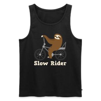 Slow Rider Fahrrad Fahren Faultier Fahrradtour - Männer Premium Bio Tank Top - Schwarz - Vorne - AI Model Male 178 light (178cm)