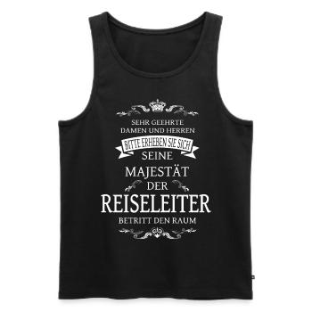 Seine Majestät der Reiseleiter T-Shirt - Männer Premium Bio Tank Top - Schwarz - Vorne - AI Model Male 178 light (178cm)