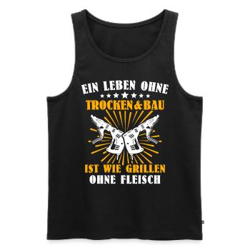 Trockenbauer Beruf Trockenbaumonteur Trockenbau - Männer Premium Bio Tank Top - Schwarz - Vorne - Michal (187cm)