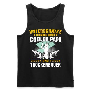 Trockenbau Papa Trockenbauer Papas - Männer Premium Bio Tank Top - Schwarz - Vorne - Michal (187cm)