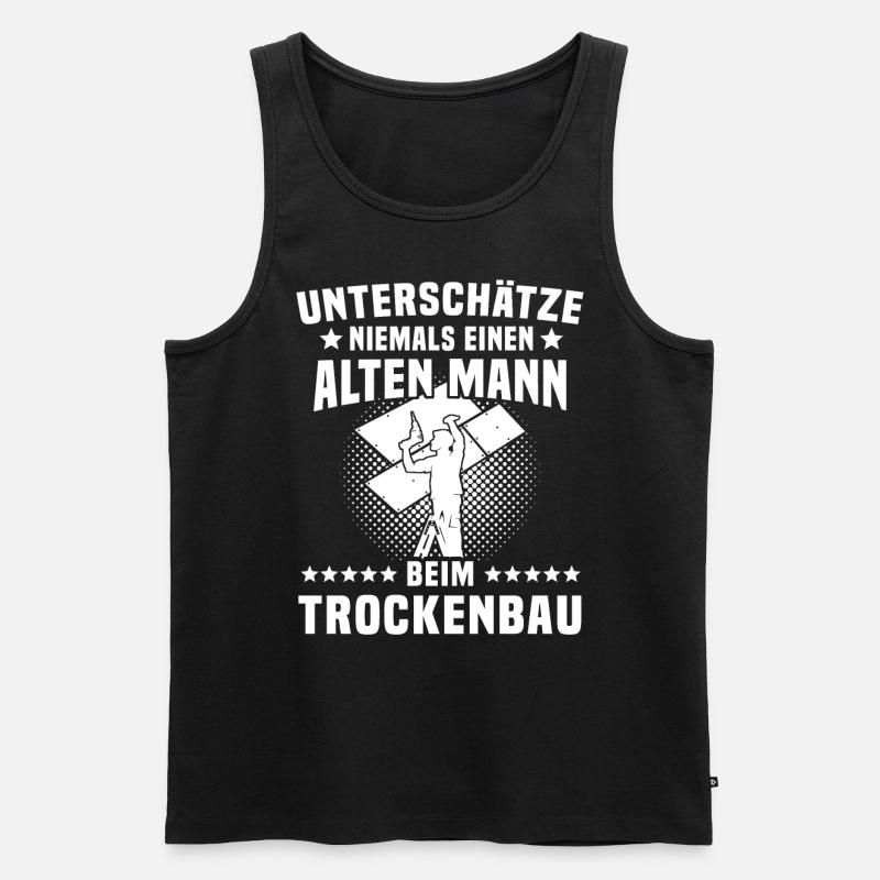 Trockenbauer - Männer Premium Bio Tank Top - Schwarz
