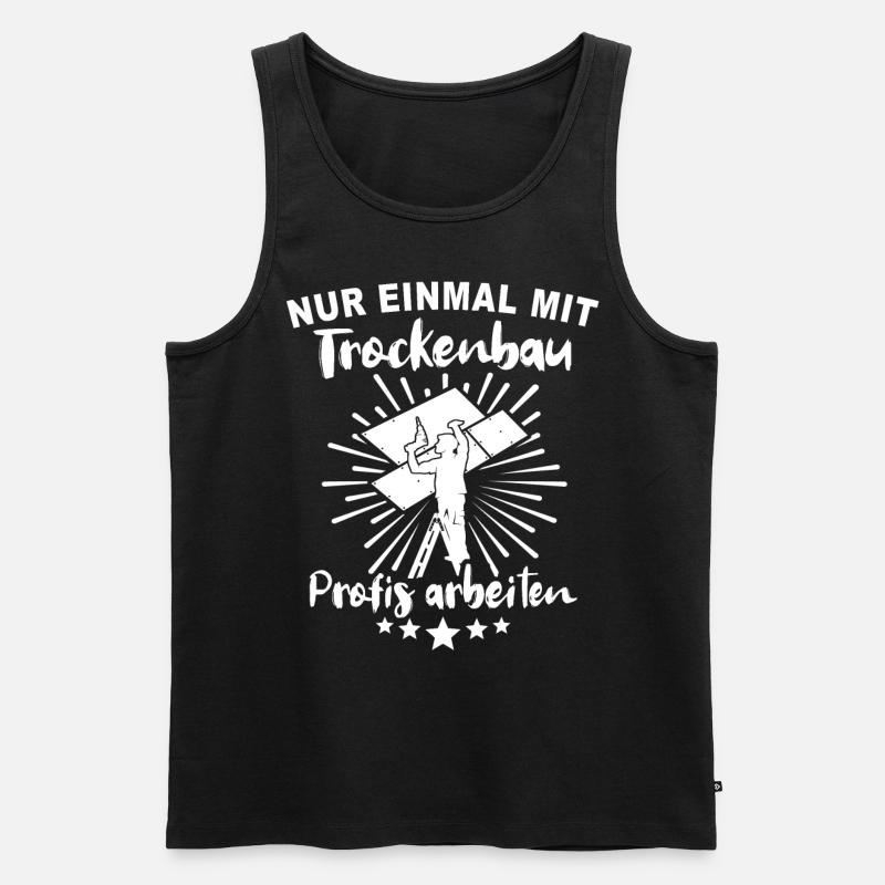 Trockenbauer - Männer Premium Bio Tank Top - Schwarz