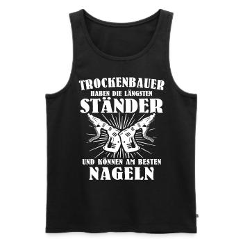 Trockenbaumonteur Trockenbauer - Männer Premium Bio Tank Top - Schwarz - Vorne - Michal (187cm)