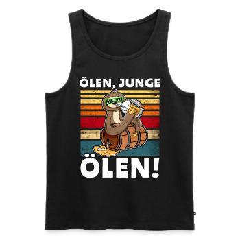 Faultier Bier Löten Saufsprüche - Männer Premium Bio Tank Top - Schwarz - Vorne - AI Model Male 178 light (178cm)