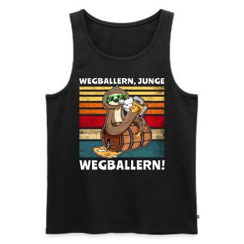 Faultier Bier Löten Saufsprüche - Männer Premium Bio Tank Top - Schwarz - Vorne - AI Model Male 178 light (178cm)