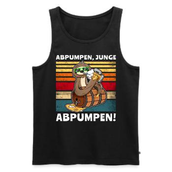 Faultier Bier Löten Saufsprüche - Männer Premium Bio Tank Top - Schwarz - Vorne - AI Model Male 178 light (178cm)