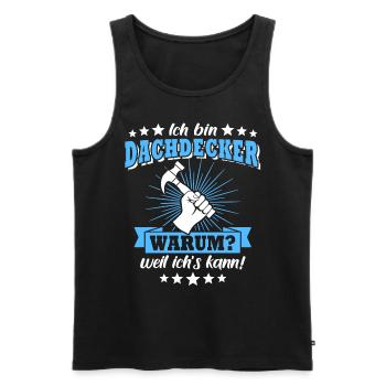 Dachdecker Dachspengler Dachklempner - Männer Premium Bio Tank Top - Schwarz - Vorne - AI Model Male 178 light (178cm)