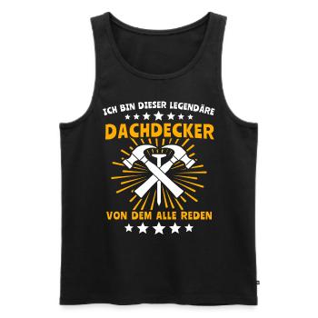 Dachdecker Legende Dachspengler Dachklempner - Männer Premium Bio Tank Top - Schwarz - Vorne - AI Model Male 178 light (178cm)