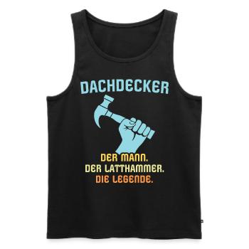 Dachdecker Dachspengler Legende Dachklempner - Männer Premium Bio Tank Top - Schwarz - Vorne - AI Model Male 178 light (178cm)