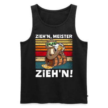 Biertrinker Faultier Bier Löten Digger Trinken - Männer Premium Bio Tank Top - Schwarz - Vorne - AI Model Male 178 light (178cm)
