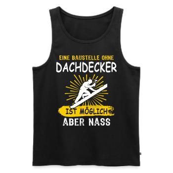 Dachdecker Dachspengler Dachklempner - Männer Premium Bio Tank Top - Schwarz - Vorne - AI Model Male 178 light (178cm)