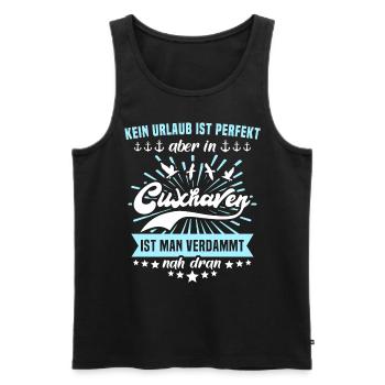 Cuxhaven Sprüche Cuxhavener Urlaub - Männer Premium Bio Tank Top - Schwarz - Vorne - AI Model Male 178 light (178cm)