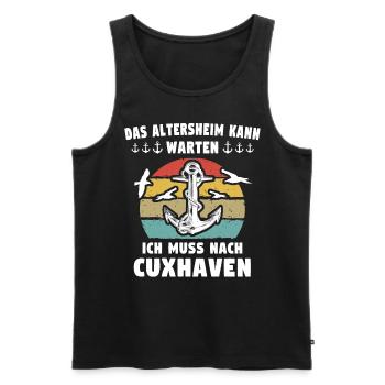 Cuxhaven Sprüche Cuxhavener Urlaub - Männer Premium Bio Tank Top - Schwarz - Vorne - Michal (187cm)