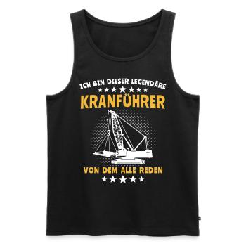 Kranführer Sprüche Kran Kranfahrer - Männer Premium Bio Tank Top - Schwarz - Vorne - Michal (187cm)