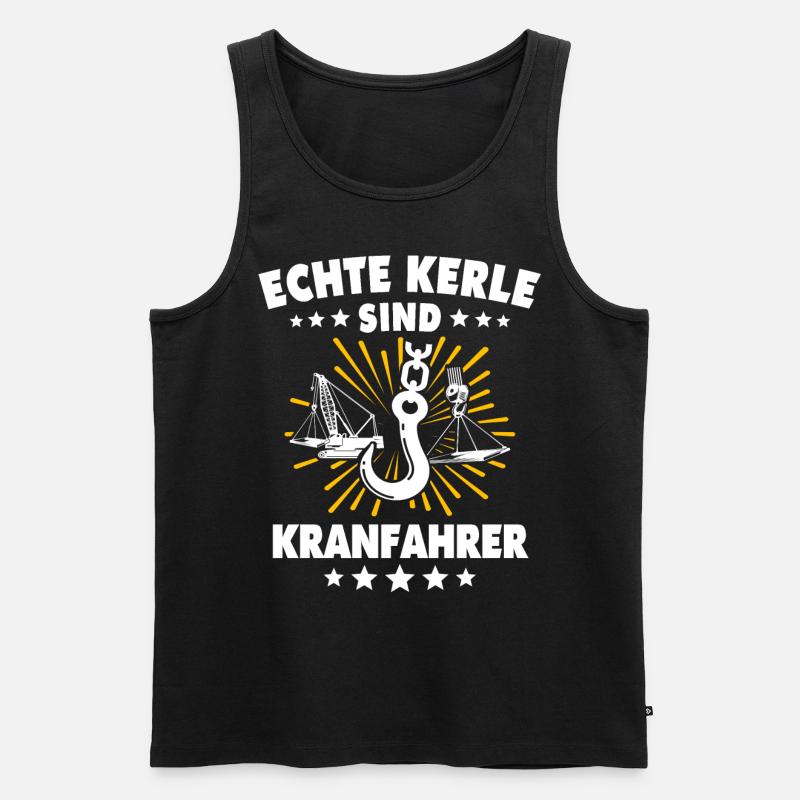 Kranführer Kran Sprüche Kranfahrer - Männer Premium Bio Tank Top - Schwarz