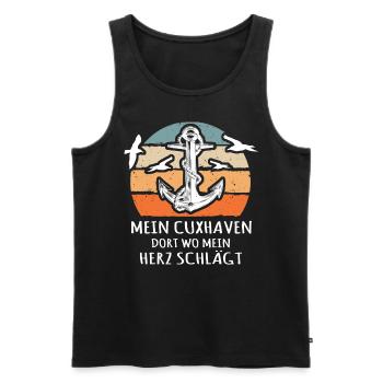 Cuxhaven Souvenir Cuxhavener - Männer Premium Bio Tank Top - Schwarz - Vorne - AI Model Male 178 light (178cm)